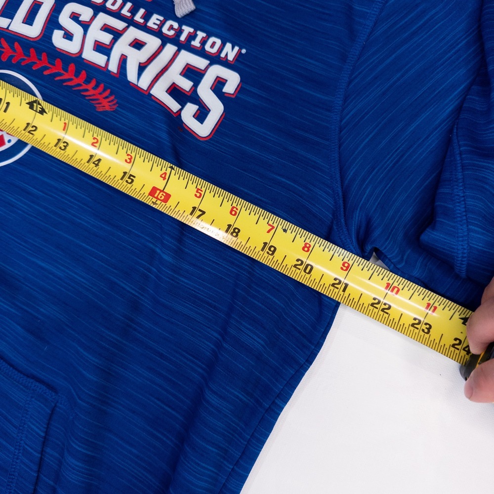 Majestic Hoodie Chicago Cubs Mens L Blue 2016 World Series MLB Pullover - Picture 4 of 6